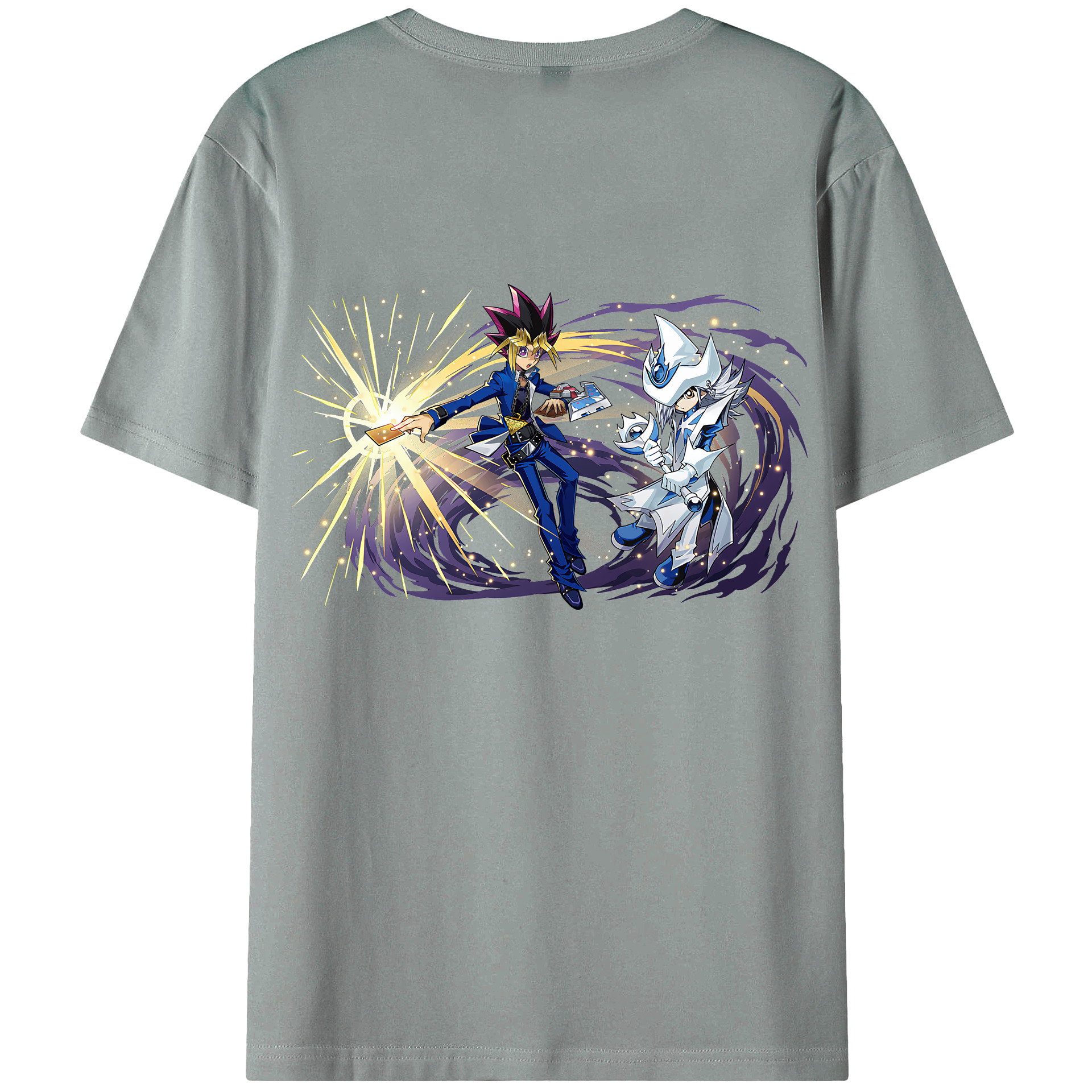 （画像用） 遊☆戯☆王 Yu-Gi-Oh! 綿100％ メンズ半袖Tシャツ（バックプリント） 通気性